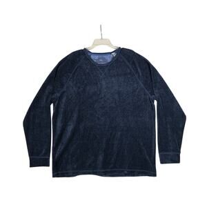 Tommy Bahama Men's XXL Stone Crest Long Sleeve Crew Blue Coastline Heather NWT